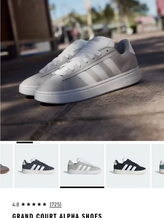 Adidas Grand Court Alpha Shoes - Light Gray and White - Picture 2 of 8